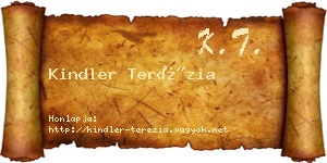 Kindler Terézia névjegykártya
